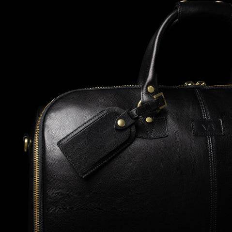von baer classic leather luggage tag black for travel
