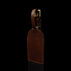 von baer classic leather luggage tag brown for travel back view