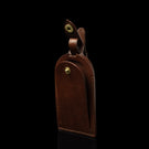 von baer classic leather luggage tag brown for travel open