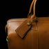 von baer classic leather luggage tag tan for travel