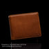 Von Baer classic personalizable leather wallet for men in tan, featuring embossed initials example: AKS.