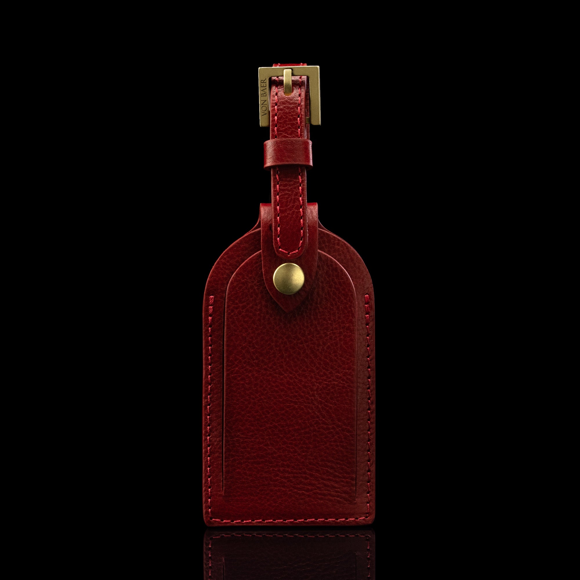 Signature leather luggage tag - Von Baer