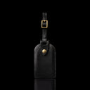 Von Baer Compact Classic black leather luggage tag front view