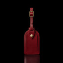 Von Baer Compact Classic red leather luggage tag front view