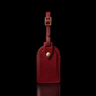 Von Baer Compact Classic red leather luggage tag front view
