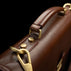 Von Baer diplomat men’s compact full-grain leather briefcase reinforced handle close-up showing durable craftsmanship for professional use.
