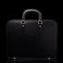 Von Baer Elegant high-quality slim full-grain leather laptop bag in brown, black view for men.