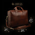 von baer essential mens vegetable tanned leather laptop bag with shoulder strap - carry-on compliant