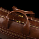 von baer essential modern italian leather briefcase for laptop solid brown quality zippers and handles