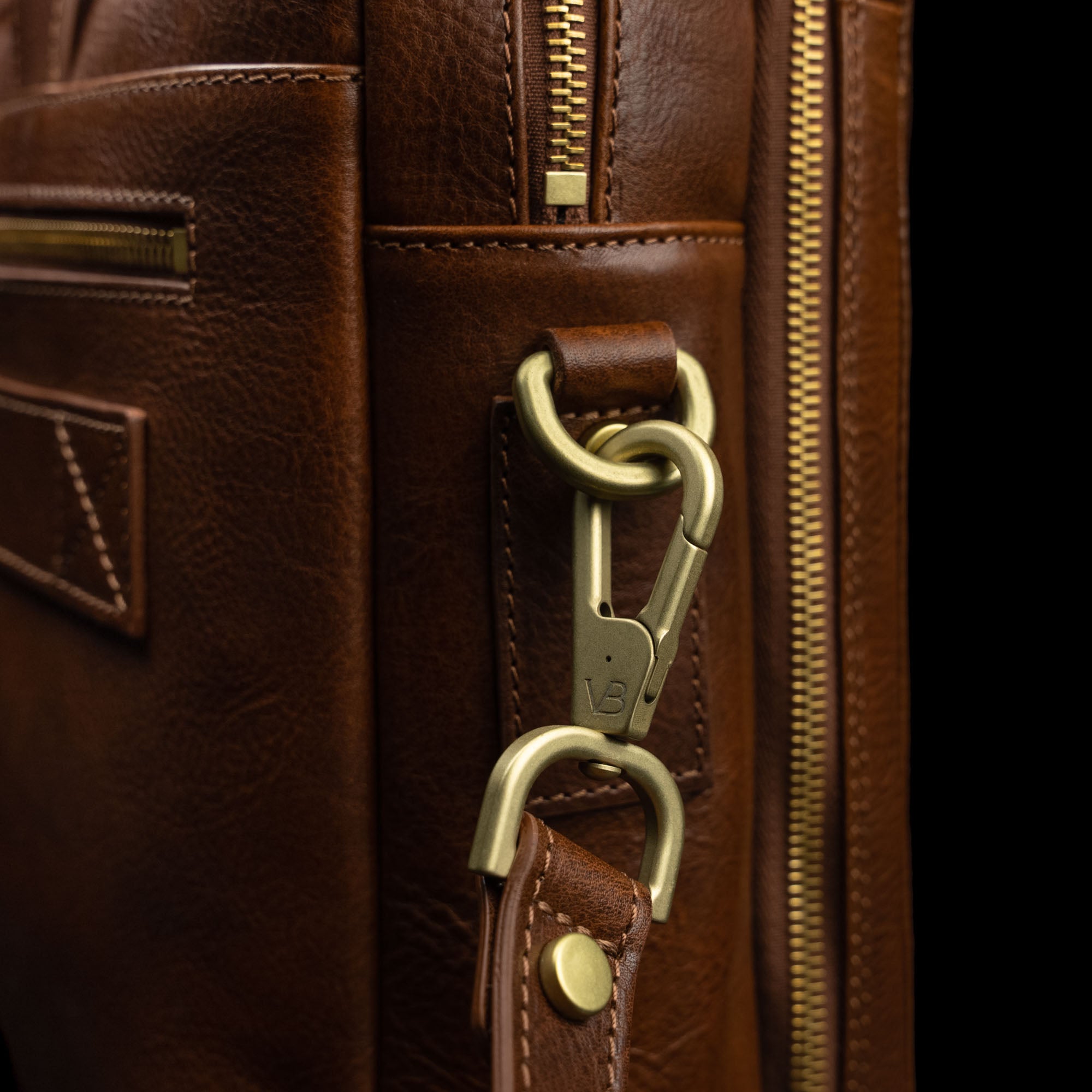 Modern Full Grain Leather Briefcase for Men with Shoulder Strap - Von Baer