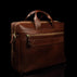 von baer essential modern italian leather briefcase for men solid brown half side back view