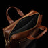 von baer essential modern italian leather briefcase for men solid brown inside view laptop compartment