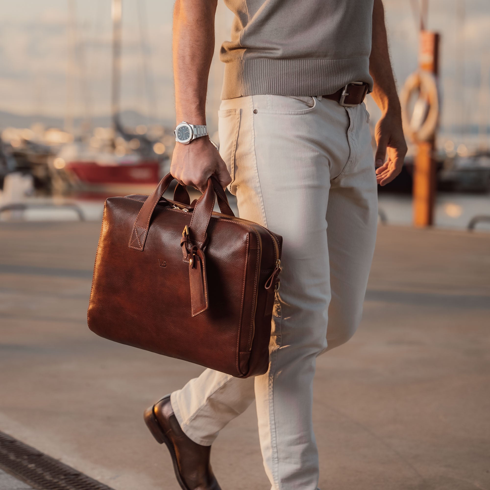 Mens leather briefcase with shoulder strap hotsell