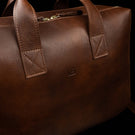 von baer essential vontage italian leather briefcase for men solid brown vb logo in the front