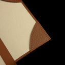 Von Baer full grain leather passport cover holder, corner close-up view