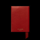 Von Baer full grain leather passport cover holder, deep red, front view