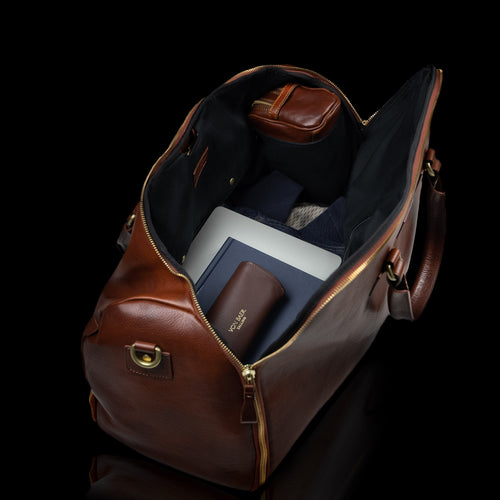 Men's Luxury Leather Garment Duffel Bag (Full-Grain Italian Leather) | Grand Leather Garment Bag