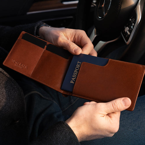 BROWN BEAR Portafoglio Uomo Pelle Vera Con Protezione RFID E Portamonete | Marrone Tabacco, BB Classic 103