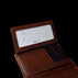 Von Baer Heritage luxury leather wallet for men, featuring an ID slot, close-up.