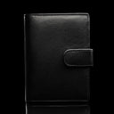 von baer heritage premium mens leather trifold wallet black front view