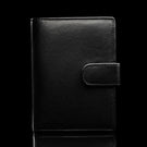 von baer heritage premium mens leather trifold wallet black front view