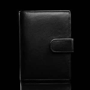 von baer heritage premium mens leather trifold wallet black front view