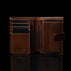 von baer heritage premium mens leather trifold wallet brown inside view card slots