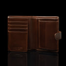 von baer heritage premium mens leather trifold wallet brown inside view