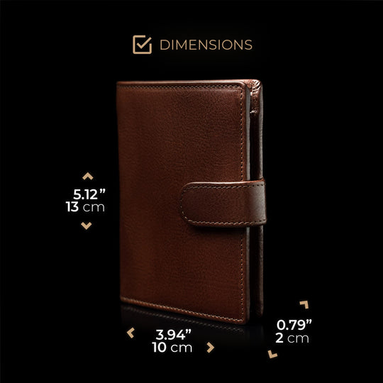 von baer heritage professional mens leather trifold wallet solid brown dimensions