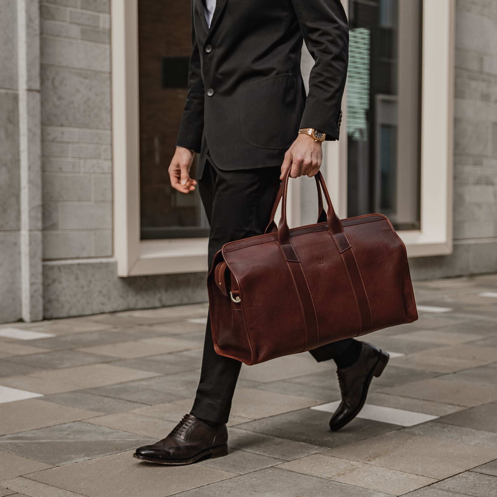 Men's Full-Grain Luxury Leather Weekender Bag - Von Baer