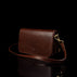 Von Baer Isabella luxury mini leather crossbody bag with adjustable strap in brown color.