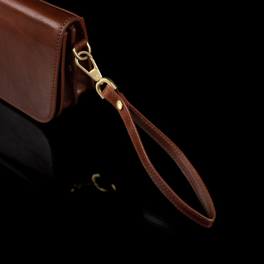 Von Baer Isabella luxury mini leather crossbody bag/wristlet.
