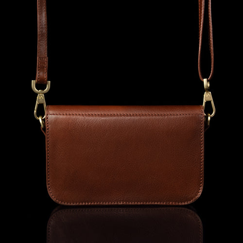 Small Leather Purse with Removable Shoulder Strap and Internal