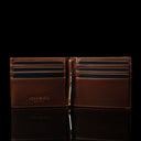von baer leather money clip wallet inside view cards brown