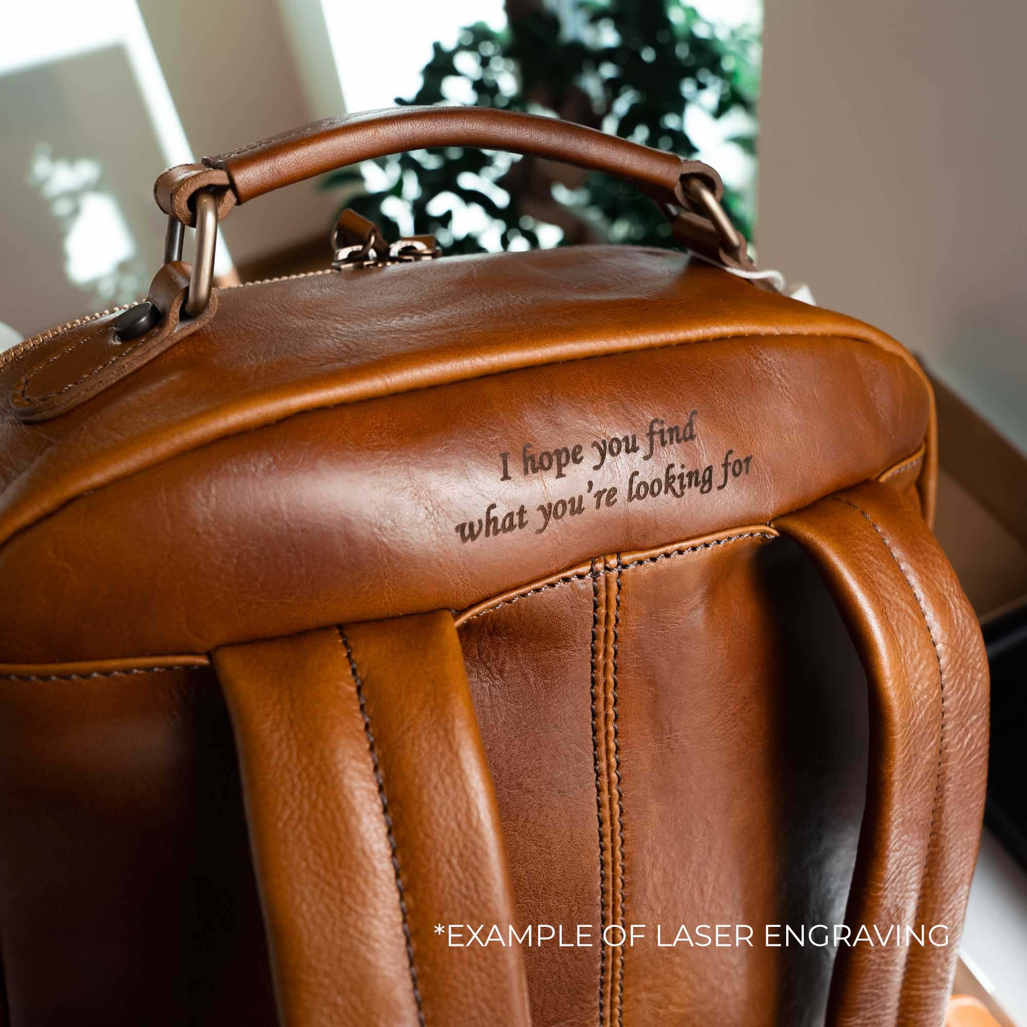 Luxury leather backpack mens Clearance