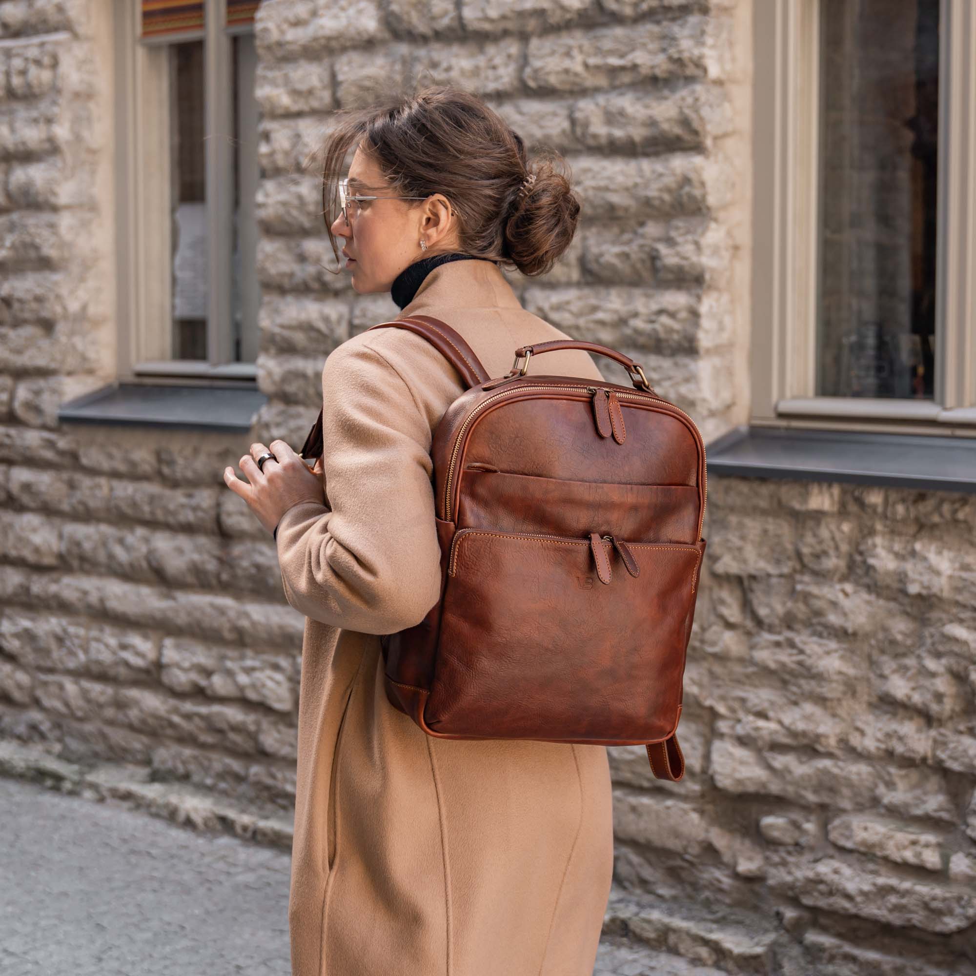 Leather backpack for laptop women's Clearance