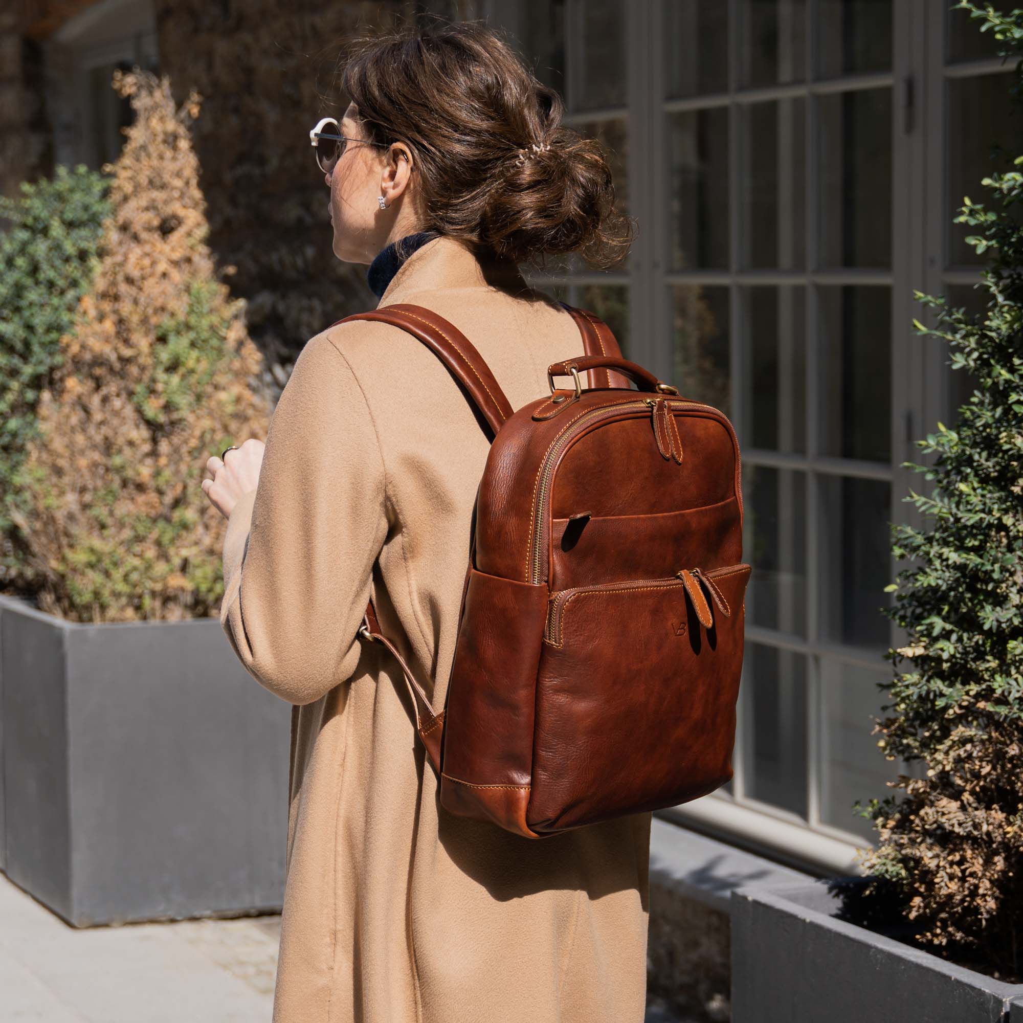Leather work rucksack Outlet