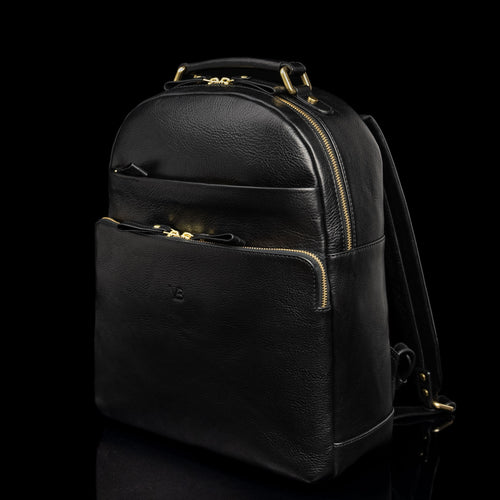 Liberty Men's Leather Backpack Elegant Black