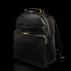 Von Baer Liberty men's full-grain leather backpack for laptop, black, front view