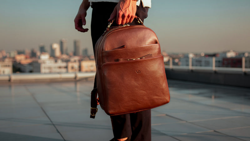 Liberty Men's Leather Backpack Deep Red Liberty Men's Leather Backpack Deep Red