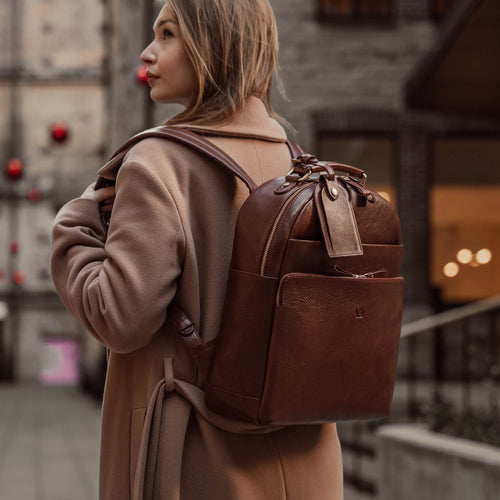 Women's Italian Leather Backpack for Work or Travel with 14 inch Laptop Compartment Women's Italian Leather Backpack for Work or Travel with 14 inch Laptop Compartment