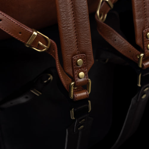 backpack strap leather Women's Italian Leather Backpack for Work or Travel with 14 inch Laptop Compartment