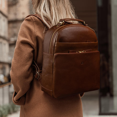 brown leather backpack forever 21 Women's Italian Leather Backpack for Work or Travel with 14 inch Laptop Compartment