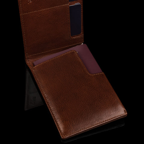 von baer luxurious leather passport holder close up