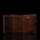von baer luxury heritage premium mens leather trifold wallet brown inside look