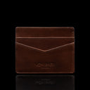 von baer minimalist best quality mens slim leather card holder brown with rfid protection front view