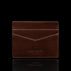 von baer minimalist best quality mens slim leather card holder brown with rfid protection front view