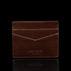 von baer minimalist best quality womens slim leather card holder brown with rfid protection front view