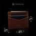 von baer minimalist high quality mens slim leather card holder brown filled front view dimensions