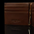 von baer minimalist leather money clip wallet left side logo